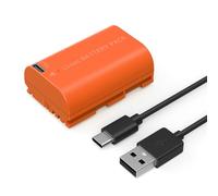 SMALLRIG Batteria 2400mAh per Canon LP-E6NH R6II/R5/R6/R7, Batteria per Fotocamera Ricaricabile con USB-C 2.5H Ricarica Rapida per Canon R, R5C, 5DIII/IV, 6D, 6DII, 7D, 60Da, 70D, 80D, Arancia - 4968
