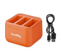 SmallRig Caricabatterie per DJI Action 6, Action 5 Pro, Action 4, Action 3, Osmo 360, ricarica rapida 2,3 ore, caricabatterie a 3 canali con 3 slot per schede SD, leggero per accessori DJI Action 6