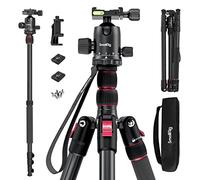 SmallRig CT-20 Treppiede per fotocamera, treppiede pieghevole in alluminio da 199,9 cm e monopiede, testa a sfera a 360° staccabile e piastra a sgancio rapido, carico utile 15 kg, altezza regolabile