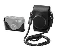 SMALLRIG Custodia in pelle per FUJIFILM X Half, Retro Style Full-Cover con mezza custodia in pelle, tasca per carte di credito, portatile e protezione con tracolla in tessuto (nero) - 5219