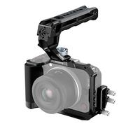 SMALLRIG Gabbia Completa per canon R50V Silicone HDMI QR - 5766 | piastra a sgancio rapido per Arca (nero, maniglia superiore, freddo integrata, impugnatura in silicone