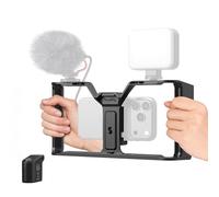 SMALLRIG IG-01 IntegraGrip Universal Phone Cage con Controller Wireless WR-06, Design V-Mount, Attacchi Cold Shoe, Fori Filettati da 1/4"-20, Presa QD, Adatto per iPhone e Android - 5356