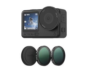SMALLRIG Kit Filtri per DJI Osmo Action 6, ND16/CPL e Filtro Black Mist da 1/4" con Copertura in Silicone, Attacco a Scatto, Non è Necessario Rimuovere l'obiettivo, Accessori per Action Cam - 5896