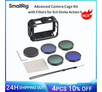 SmallRig Kit Gabbia Avanzata per Fotocamera OSMO Action 6 con Filtri per DJI Osmo Action 6 e Copriobiettivo in Silicone ND8/16/32/Filtro CPL
