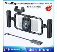 SmallRig Kit gabbia per telefono con doppia impugnatura di raffreddamento all-in-one per iPhone 17/16/Android Dispositivo di raffreddamento attivo da 15 W e hub USB-C 4 in 1 per live