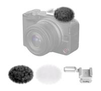 SMALLRIG Kit Paravento Peloso 2pz per canon R50 V - 5434 | perAttacco Microfono Leggero, Include Grigio e Bianco, Riduzione del Rumore, Adattatore ColdShoe