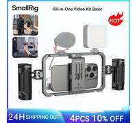 SmallRig Kit video per smartphone con gabbia universale per telefono con maniglie, stabilizzatore per custodia Vlogging per riprese portatili per iPhone -4121