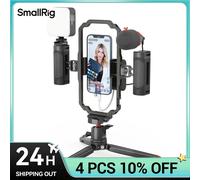SmallRig Kit video treppiede Vlog per telefono universale 17 Pro per iPhone 17 Cage con 2 maniglie, microfono, luce per iPhone 17 Pro/ Max