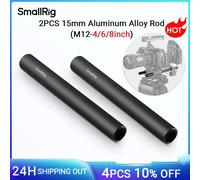 SmallRig Lega di Alluminio 15mm Asta Binario per Fotocamera Asta 10/15/20cm 4/6/8 Pollici 2 Pezzi Set per Fotocamera DSLR con Filettatura Femmina M12 1049