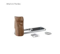 SmallRig 5223 Piastra di montaggio a L con impugnatura in legno per FUJIFILM X half, argento