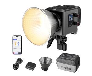 SMALLRIG RC 220B Pro Luce Video COB da 220 W, Luce Video Bicolore da 2700 K a 6500 K, Luce con montatura Bowens CRI 95+, Compatibile con 3 Metodi di Alimentazione - 4621