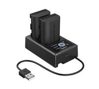 SMALLRIG Set caricabatterie per Canon LP-E6P, batteria da 2520 mAh con ricarica rapida a doppio slot, display LCD per Canon EOS R5 Mark II, R6 Mark II, 5D Mark II/III/IV, 6D, 7D, R5, R6, R7, 5409