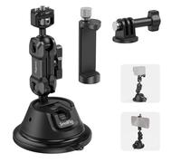 SMALLRIG Supporto a Ventosa a Doppio Strato per Smartphone/Action Camera, Supporto per Telefono per iPhone per GoPro per DJI Osmo, Rotazione a 360° con Doppia Testa a Sfera SC-1K - 4275
