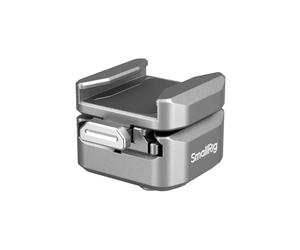 SMALLRIG Supporto QR con Cold Shoe, Supporto QR-Slide a Doppia Direzione con Perno Anti-caduta e Cuscinetto in Silicone, Carico Fino a 800 g per Luce Video LED, Microfono, HawkLock H18-4500