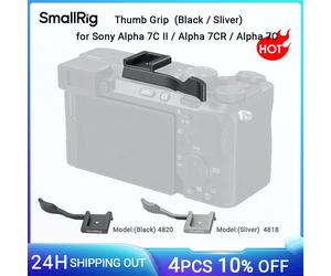 SmallRig Thumb Grip per Sony Alpha 7C II / Alpha 7CR / Alpha 7C, nero/Sliver w scarpa fredda per luce, microfono e altri accessori 4820