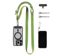 SMALLRIG Tracolla per telefono, cordino regolabile da collo o tracolla per tutti gli smartphone, in pelle e nylon di alta qualità, gancio integrato per chiavi e accessori, Verde- 5301