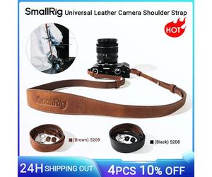 SmallRig Tracolla universale per fotocamera in pelle con O-Ring per SONY per Nikon per fotocamera DSLR Capacità di carico di 10 kg Marrone/Nero