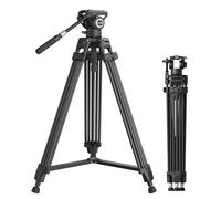 SMALLRIG Treppiede Carbonio 75" FreeSpeed Testa Fluida - 5111 | piastra QR Dual Mode per DJI/MFT, Heavy Duty Treppiede in fibra di carbonio, regolazione in altezza FreeSpeed