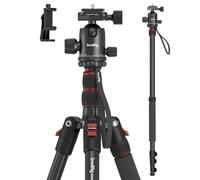 SMALLRIG Treppiede monopiede per macchina fotografica, 72" 182cm treppiede in alluminio leggero e portatile, sfera panoramica a 360° piastra a sgancio rapido, carico massimo 15kg, regolabile da 17" a