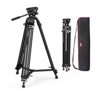 SmallRig Treppiede video resistente da 73.2in / 186 cm con testa fluida AD | Testa fluida video max. Carico di gioco 8 kg / 17lbs, altezza regolabile 83,8 cm - 185,4 cm, per DJI RS e MFT 501L