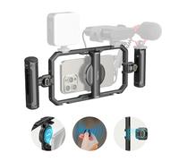 SMALLRIG Universal QR Phone Cage Kit Basic, Rig in Alluminio - 4597 | Maniglia QR e Clip per Telefono, Maniglia di Controllo Wireless, per iPhone 16/15/14/13 Serie, Supporto per MagSafe