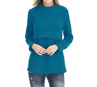 Smallshow Abbigliamento da Allattamento Invernale a Manica Lunga da Donna L Teal