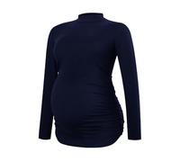 Smallshow Abbigliamento Premaman Donna Maniche Lunghe Magliette e Top maternità,Navy,L