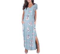 Smallshow Abito Allattamento Donna Lungo Split Vestiti Premaman Eleganti Estivi SVP049 XL