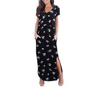 Smallshow Abito Allattamento Donna Lungo Split Vestiti Premaman Eleganti Estivi SVP121 XXL