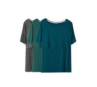 Smallshow Donna Maglie a Manica Corta di Professione d'infermiera a Strati Design L'Allattamento al Seno Camicie,Deep Green-Deep Grey-Teal,L