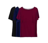 Smallshow Donna Maglie a Manica Corta di Professione d'infermiera a Strati Design L'Allattamento al Seno Camicie,Black/Navy/Wine,2XL