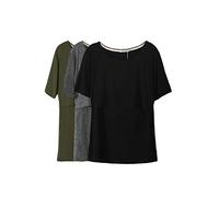 Smallshow Donna Maglie a Manica Corta di Professione d'infermiera a Strati Design L'Allattamento al Seno Camicie,Army Green-Black-Deep Grey,XL