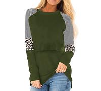 Smallshow Donna maternità Maglia Allattamento Estiva Top Premaman T Shirt,Army Green,L