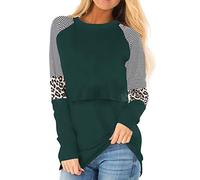 Smallshow Donna maternità Maglia Allattamento Estiva Top Premaman T Shirt,Deep Green,L