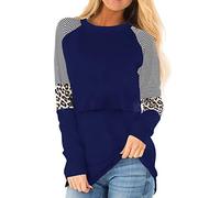 Smallshow Donna maternità Maglia Allattamento Estiva Top Premaman T Shirt,Navy,S