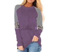 Smallshow Donna maternità Maglia Allattamento Estiva Top Premaman T Shirt,Purple,M