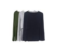 Smallshow Donna Top per Allattamento a Maniche Lunghe 3 Pack,Black/Grey/Army Green,L