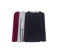 Smallshow Donna Top per Allattamento a Maniche Lunghe 3 Pack,Black/Grey/Wine,2XL