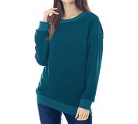 Smallshow Felpa per Allattamento in Lana Top per Allattamento con Maniche Lunghe Teal S