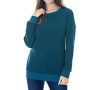Smallshow Felpa per Allattamento in Lana Top per Allattamento con Maniche Lunghe Teal S
