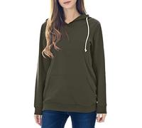 Smallshow Felpe Premaman con Cappuccio Felpa da Donna a Maniche Lunghe per L'Allattamento Army Green S