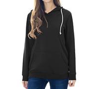 Smallshow Felpe Premaman con Cappuccio Felpa da Donna a Maniche Lunghe per L'Allattamento Black S