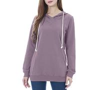 Smallshow Felpe Premaman con Cappuccio Felpa da Donna a Maniche Lunghe per L'Allattamento Misty Lilac M