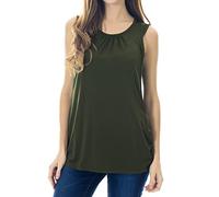Smallshow Gilet da Allattamento per Donna in Maternita’ in Estate Senza Maniche Vestiti per Allattamento Army Green L