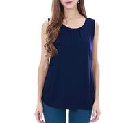Smallshow Gilet da Allattamento per Donna in Maternita’ in Estate Senza Maniche Vestiti per Allattamento Navy S