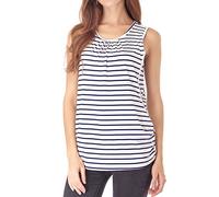Smallshow Gilet da Allattamento per Donna in Maternita’ in Estate Senza Maniche Vestiti per Allattamento White Stripe S