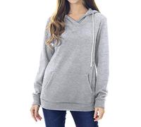 Smallshow Top Allattamento in Pile Felpa Premaman Allattamento al Seno Light Grey S