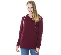 Smallshow Top Allattamento in Pile Felpa Premaman Allattamento al Seno Wine XL
