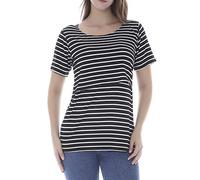 Smallshow Top per Allattamento a Maniche Corta da Donna Camicia Allattamento al Seno Black Stripe Small