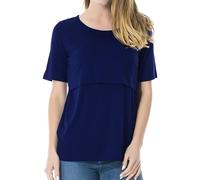 Smallshow Top per Allattamento a Maniche Corta da Donna Camicia Allattamento al Seno S Deep Blue
